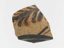 Free download Terracotta vessel fragment with floral motif and band free photo or picture to be edited with GIMP online image editor