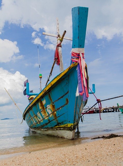 Бесплатно скачайте Таиланд, длиннохвостая лодка, пляж, бесплатное изображение для редактирования в GIMP, бесплатный онлайн-редактор изображений