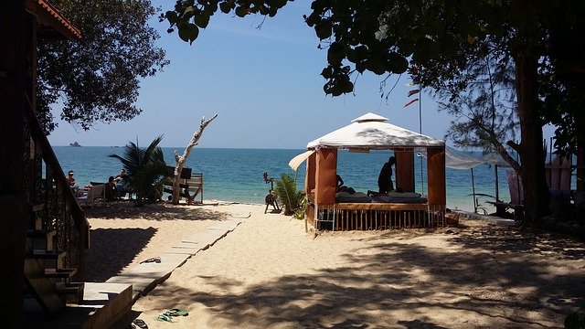 تنزيل مجاني لجزيرة التدليك التايلاندية ، صورة مجانية لشاطئ صن سي بيتش ليتم تحريرها باستخدام محرر الصور المجاني على الإنترنت GIMP