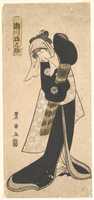 Free download The Actor Segawa Kikunojo III as a Woman in  Black Robe Holding a Straw Hat free photo or picture to be edited with GIMP online image editor