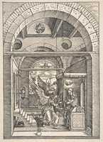 Free download The Annunciation, from The Life of the Virgin, 1511 free photo or picture to be edited with GIMP online image editor
