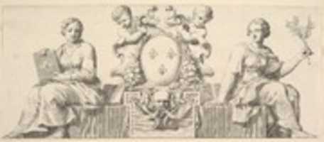 무료 다운로드 The Arms of France Accompanied by Personifications of Law and Good Faith 무료 사진 또는 GIMP 온라인 이미지 편집기로 편집할 수 있는 사진