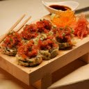 The artistic photograph showcases a delicate sushi platter  screen for extension Chrome web store in OffiDocs Chromium