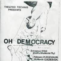 Free download Theatro Technis Oh Democracy Poster  free photo or picture to be edited with GIMP online image editor