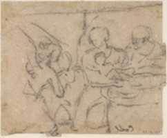 Free download The Dead Christ Mourned by Saint Mary Magdalen (recto); The Holy Family with an Attendant (verso) free photo or picture to be edited with GIMP online image editor