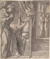 Free download The Death of Saint Hilary; verso: Sketch of an Arm free photo or picture to be edited with GIMP online image editor