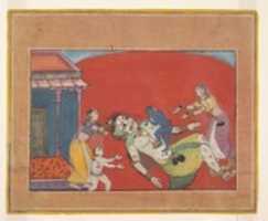 Free download The Death of the Demoness Putana: Page from a Dispersed Bhagavata Purana free photo or picture to be edited with GIMP online image editor
