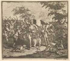 Free download The Encounter with Talgol and Magnano (Seventeen Small Illustrations for Samuel Butlers Hudibras, no. 3) free photo or picture to be edited with GIMP online image editor