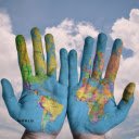 The hand that hugs the world  screen for extension Chrome web store in OffiDocs Chromium