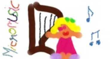 Unduh gratis Gadis kecil pemain harpa / MICROMUSICA foto atau gambar gratis untuk diedit dengan editor gambar online GIMP