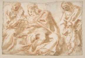 Free download The Holy Family with Saint Elizabeth and the Infant Baptist free photo or picture to be edited with GIMP online image editor