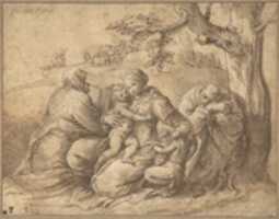 Free download The Holy Family with Saint Elizabeth and the Infant John the Baptist free photo or picture to be edited with GIMP online image editor