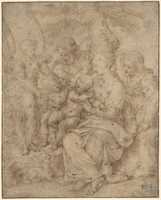 Free download The Holy Family with the Infant Baptist, Saint Elizabeth, and an Attendant Angel free photo or picture to be edited with GIMP online image editor