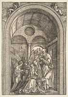 Free download The Holy Family with Two Angels in a Vaulted Hall free photo or picture to be edited with GIMP online image editor