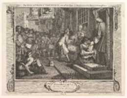 Free download The Industrious Prentice Out of his Time and Married to his Masters Daughter (Industry and Idleness, plate 6) free photo or picture to be edited with GIMP online image editor