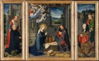 Free download The Nativity with Donors and Saints Jerome and Leonard free photo or picture to be edited with GIMP online image editor