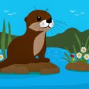 The otter and the birds  screen for extension Chrome web store in OffiDocs Chromium