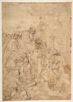 Free download The Presentation of the Virgin in the Temple (recto); Another Design for the Same Composition (verso) free photo or picture to be edited with GIMP online image editor