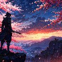 The Samurai and the Sakura Sunset  screen for extension Chrome web store in OffiDocs Chromium