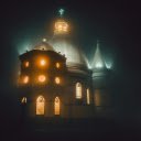 The Sanctuary of Our Lady of Sameiro on a Foggy Night  screen for extension Chrome web store in OffiDocs Chromium