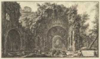 Free download The so-called Grotto of Egeria (Veduta della fonte e delle spelonche dEgeria fuor della Porta Capena) free photo or picture to be edited with GIMP online image editor