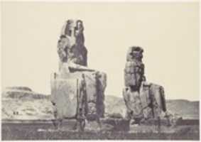 Free download The Statues of Memnon. Plain of Thebes free photo or picture to be edited with GIMP online image editor