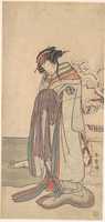 Free download The Third Segawa Kikunojo as a Courtesan Standing in the Snow free photo or picture to be edited with GIMP online image editor