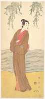 Free download The Third Segawa Kikunojo as Hisamatsu Standing on the Bank free photo or picture to be edited with GIMP online image editor
