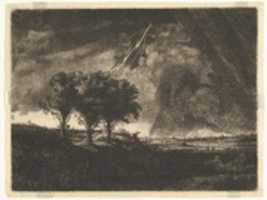 Free download The Three Trees, after Rembrandt free photo or picture to be edited with GIMP online image editor