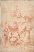 Free download The Virgin and Child Appearing to Saint Anthony of Padua and a Hermit free photo or picture to be edited with GIMP online image editor