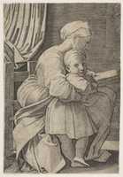 Free download The Virgin Reading with the Infant Christ free photo or picture to be edited with GIMP online image editor