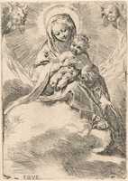 Free download The Virgin Seated on a Cloud free photo or picture to be edited with GIMP online image editor