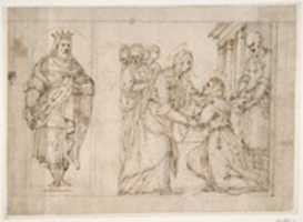 Free download The Visitation of the Virgin to Saint Elizabeth; King Solomon in a Niche at Left. free photo or picture to be edited with GIMP online image editor