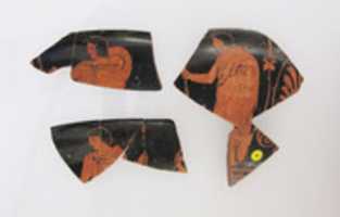 Free download Three fragments of a terracotta kylix (drinking cup) free photo or picture to be edited with GIMP online image editor