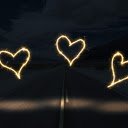 Three golden hearts  screen for extension Chrome web store in OffiDocs Chromium