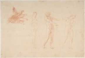 Free download Three Nude Male Figures; Study of the Right Hand of the Figure on the Left free photo or picture to be edited with GIMP online image editor