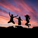 Three people dance  screen for extension Chrome web store in OffiDocs Chromium