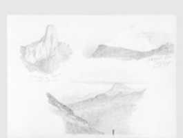 Free download Three Views of the Bernese Oberland from Thun (from Switzerland 1870 Sketchbook) free photo or picture to be edited with GIMP online image editor