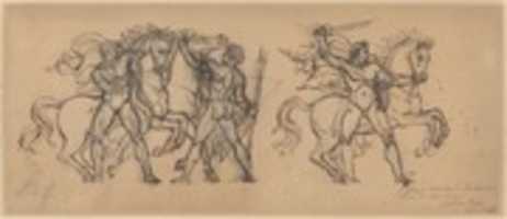 Free download Three Warriors and Their Horses, Study for a Bas Relief Sculpture in the Chateau de Tervueren free photo or picture to be edited with GIMP online image editor
