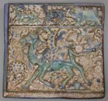 Free download Tile Depicting Bahram Gur and Azada free photo or picture to be edited with GIMP online image editor