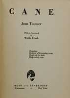 Free download Title page from Cane by Jean Toomer, first edition 1923 free photo or picture to be edited with GIMP online image editor