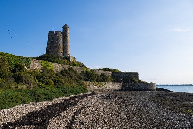Free download tour vauban la hougue beach france free picture to be edited with GIMP free online image editor