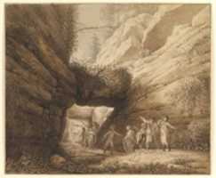 Free download Travelers at the Rock Arch in the Limestone Mountains of the River Elbe free photo or picture to be edited with GIMP online image editor