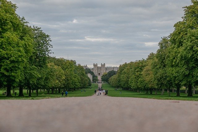 Free download trees pathway park path palace free picture to be edited with GIMP free online image editor
