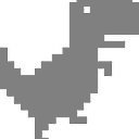 T Rex running Dinosaur  screen for extension Chrome web store in OffiDocs Chromium