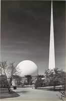 Free download Trylon and Perisphere, New York Worlds Fair free photo or picture to be edited with GIMP online image editor