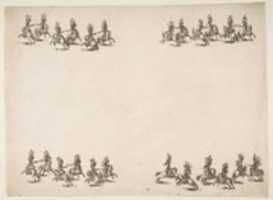 Free download Twenty-four Cavaliers Battle with Swords in Four Groups free photo or picture to be edited with GIMP online image editor