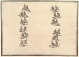 Free download Twenty-Four Riders Dueling and Forming Two Columns, from La gara delle Stagioni free photo or picture to be edited with GIMP online image editor