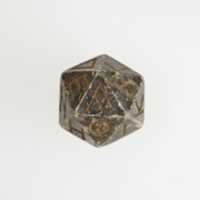 Free download Twenty-sided die (icosahedron) with faces inscribed with Greek letters free photo or picture to be edited with GIMP online image editor