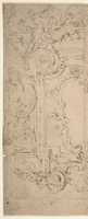 Free download Two Alternatives Designs for a Cartouche Decorated with a Frame, Statues, and Volutes. free photo or picture to be edited with GIMP online image editor